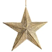 Ozdoby bożonarodzeniowe - Gwiazda Z Metalu Dekoracja Świąteczna Gwiazda Złota - miniaturka - grafika 1