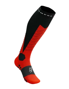COMPRESSPORT skarpety kompresyjne narciarskie SKI MOUNTAINEERING FULL SOCKS black/red - Skarpetki sportowe męskie - miniaturka - grafika 1