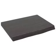 Półki do salonu - vidaXL Półka, ciemnoszara, 40x30x4 cm, wykończone lite drewno dębowe - miniaturka - grafika 1