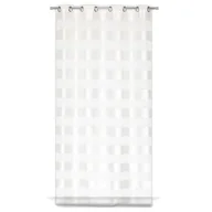 Firany - Firana na przelotkach 140 x 240 cm jednokolorowa biała poziome pasy - miniaturka - grafika 1