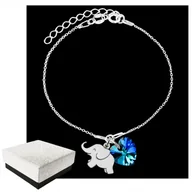Biżuteria dla dzieci - Bransoletka dla Dziewczynki Słonik Serce Srebro 925 Urodziny PREZENT - miniaturka - grafika 1