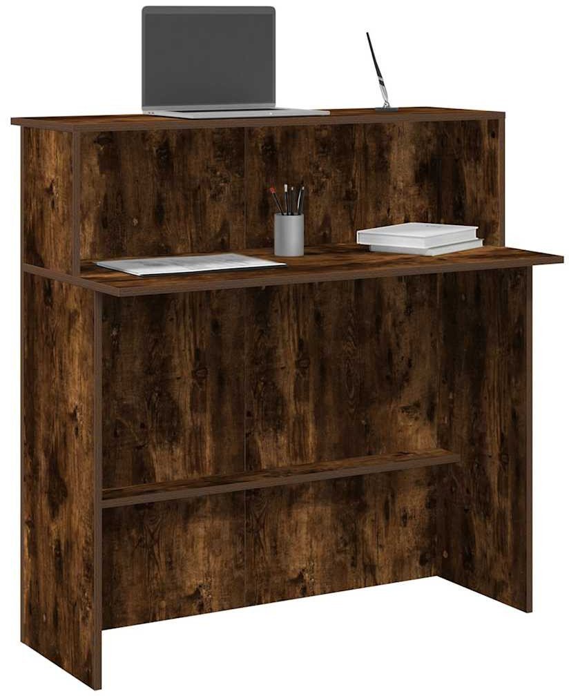 Biurko vidaXL Biurko recepcyjne dąb wędzony 100x50x103,5 cm Drewno klejone