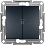 Wyłączniki światła i elektryczne - Łącznik podwójny schodowy (z. śrub.) bez ramki, antr Asfora - miniaturka - grafika 1