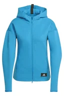 Bluzy damskie - Bluza damska Adidas Mission sportowa z kapturem niebieska-XS - miniaturka - grafika 1