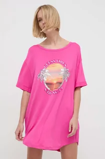 Koszulki sportowe damskie - Guess t-shirt damski kolor różowy E4GI04 K68D2 - grafika 1