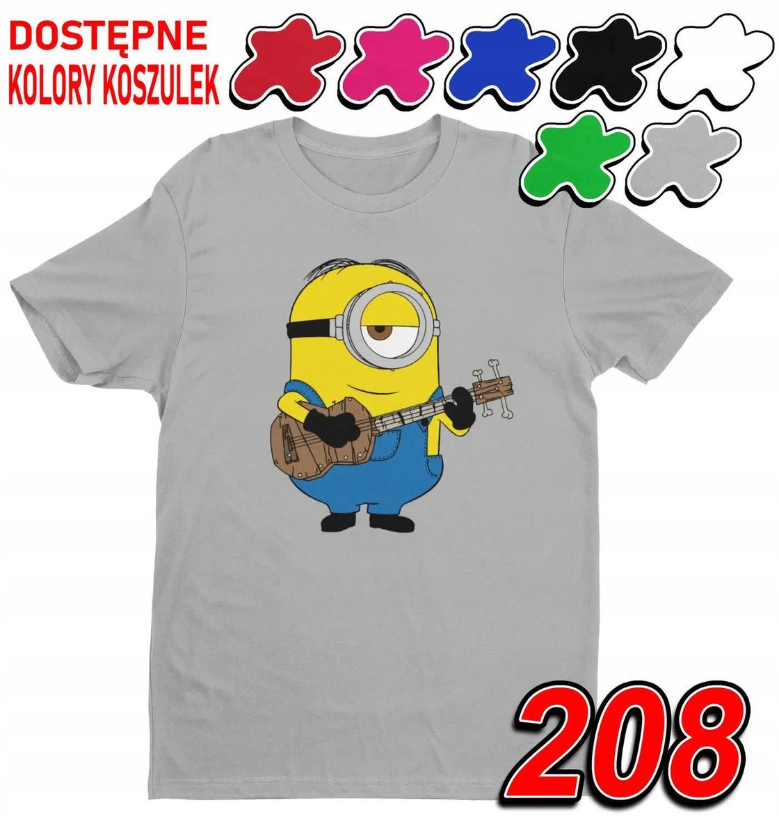 Dziecięca Koszulka T-Shirt Z Nadrukiem Minionki Bajki Różne -M 134-140