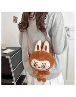 Torebki damskie - Torba Crossbody Śliczny pluszowy plecak z torebką Labubu brązowy - miniaturka - grafika 1