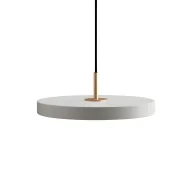 Lampy sufitowe - Wisząca lampa Asteria Mini z płaskim kloszem w szarym kolorze i wbudowanym oświetleniem LED - miniaturka - grafika 1