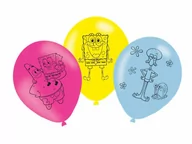 Urodziny dziecka - Balony lateksowe urodzinowe Spongebob Kanciastoporty - 27,5 cm - 6 szt. - miniaturka - grafika 1