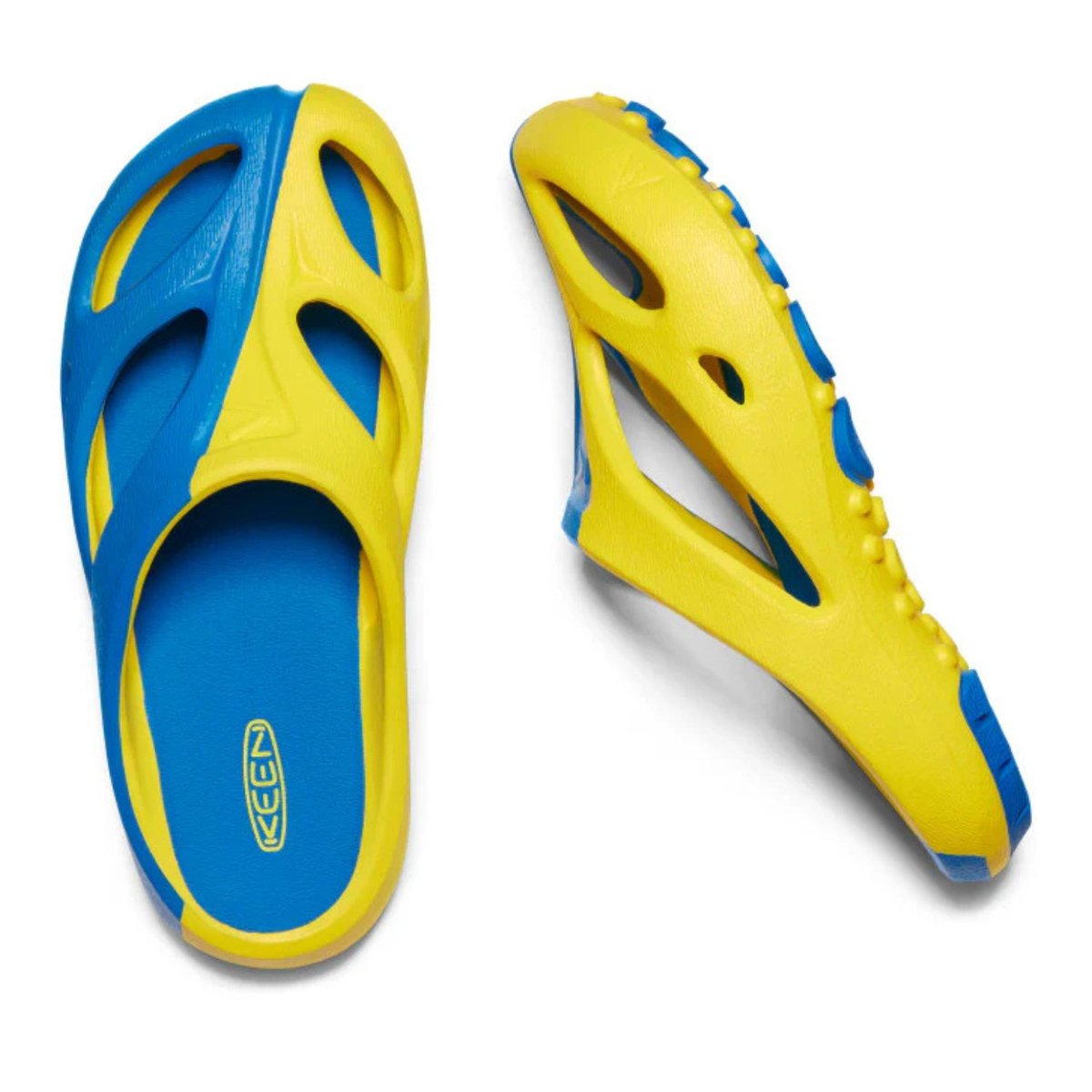 Klapki damskie Keen Shanti Arts sportowe żółto-niebieskie z pianki-38,5