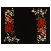 Podkładki pod mysz - Podkładka pod mysz folk łowicki róże 48 x 38 cm czarna - miniaturka - grafika 1