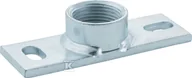 Akcesoria hydrauliczne - Płytka montażowa z mufą gwintowaną GW1 1/4", gwint wewnętrzny, podłużna 16x6.5cm, 2 otwory o rozstawie 11cm, stalowa ocynkowana (kanalizacja HDPE) - miniaturka - grafika 1