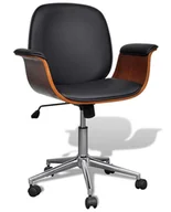 Fotele i krzesła biurowe - Czarny fotel biurowy na kółkach M3-D46 - miniaturka - grafika 1