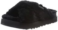 Kapcie damskie - UGG Fuzz Sugar Cross Slide, Kapcie Damskie, Czarny, 42 EU - miniaturka - grafika 1