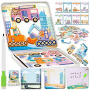 Układanki dla dzieci - Puzzle Magnetyczne Montessori Układanka Samochody U977 - miniaturka - grafika 1