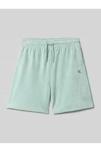 Szorty o kroju regular fit z wyhaftowanym logo model TOWELLING TEXTURE - Calvin Klein Jeans - Spodnie sportowe damskie - miniaturka - grafika 1