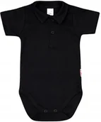 Body dla niemowląt - Body KOŁNIERZYK Polo KR Czarne r 80 KLEKLE - miniaturka - grafika 1