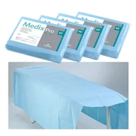 Kosmetyczne akcesoria jednorazowe - MedixPro Prześcieradło jednorazowe 150cm x 210cm niebieskie podfoliowane 54g MedixPro 20szt - miniaturka - grafika 1