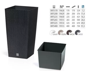 Prosperplast Doniczka z wkładem Rato Square DRTS400 biała AP_218908 - Donice - miniaturka - grafika 1
