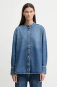 Koszule damskie - Tommy Hilfiger koszula jeansowa damska kolor niebieski regular WW0WW47732 - miniaturka - grafika 1