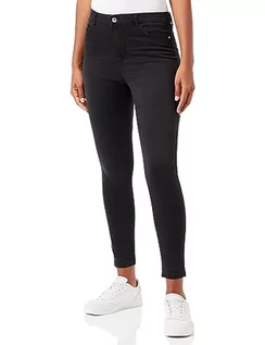 Spodnie damskie - VERO MODA Damskie spodnie jeansowe, Czarny/szczegóły: pranie, L x 28L - grafika 1