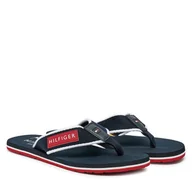 Klapki i japonki męskie - Japonki Tommy Hilfiger Patch Hilfiger Beach Sandal FM0FM05435 Granatowy - miniaturka - grafika 1