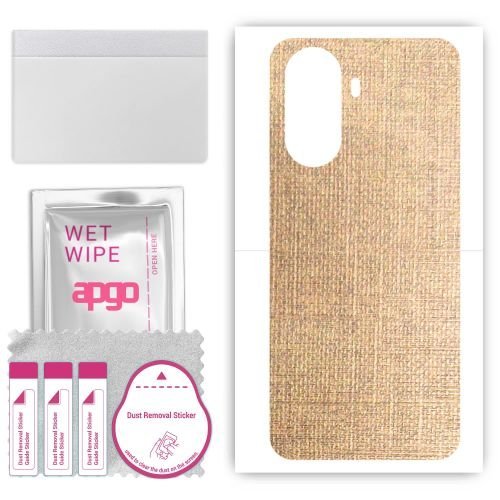 folia naklejka skórka strukturalna na TYŁ do Huawei Enjoy 70z - Tkanina Denim Beżowy - apgo SKINS