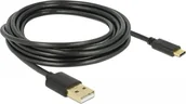 Kable USB - Kabel USB Delock USB-A - USB-C 3 m Czarny 85209 - miniaturka - grafika 1