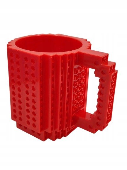 Jawi Kubek klockowy czerwony Kubek na klocki Alfabet 500ml