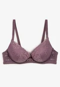 Biustonosze - Fioletowy Koronkowy Biustonosz Push-Up Regulowanych Ramiączkach Yloena - miniaturka - grafika 1