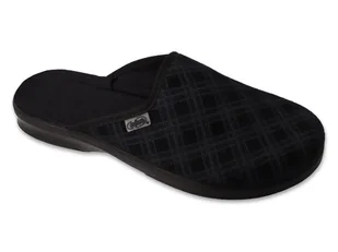 Kapcie męskie pantofle domowe wsuwane czarne z tkaniny Befado 548M052-44 - Kapcie męskie - miniaturka - grafika 1