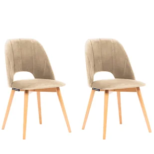 Zestaw 2 krzeseł z tkaniny velvet Tino, beżowy - Krzesła - miniaturka - grafika 1