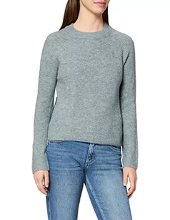 Pieces Damski sweter Pcellen Ls O-Neck Knit Noos Bc, Szary/zielony, L - Swetry damskie - miniaturka - grafika 1