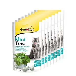 GimCat Mint pastylki - Bogata w witaminy przekąska dla kotów ze smakowitą kocimiętką i bez zawartości zbóż - Paczka 8 szt. (8 × 40 g) - Przysmaki dla kotów - miniaturka - grafika 1