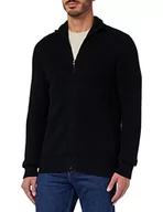 Swetry męskie - Sisley Męski kardigan, czarny 100, L - miniaturka - grafika 1