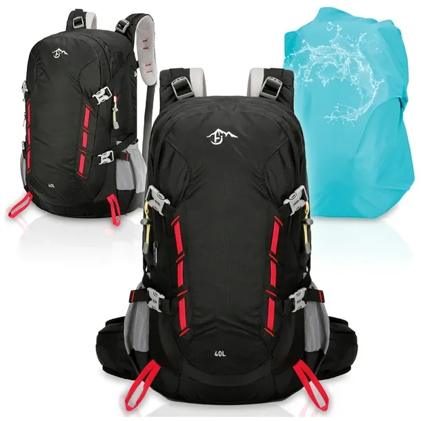 Plecak Turystyczny 40l Czarny Plecak W Góry Trekkingowy Górski 2 Komory
