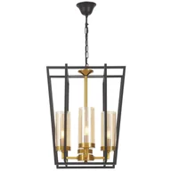Lampy sufitowe - NOWOCZESNA LAMPA WISZĄCA CZARNO-ZŁOTA ARES W4 - miniaturka - grafika 1