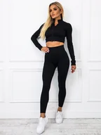 Komplety damskie - MODELUJĄCY KOMPLET BLUZKA+ LEGGINSY PUSH UP- CZARNY - Olika - miniaturka - grafika 1