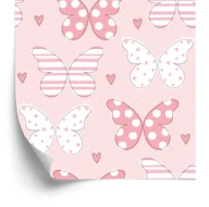 Tapety - Tapeta Dla Dzieci - Motyle W Pastelowych Barwach - miniaturka - grafika 1