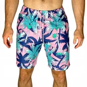 Kąpielówki męskie - Spodenki Plażowe Szorty Młodzieżowe Męskie Hawajskie Kąpielówki Siatka XL - miniaturka - grafika 1