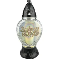 Lampiony i znicze - Znicz Serce róża Kochanej Babci 28 cm złoty - miniaturka - grafika 1