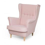 Fotele - Mały fotel dla dzieci, Uszak Zella Mini, 54x60x73 cm, jasny róż - miniaturka - grafika 1