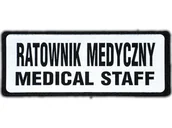 Odzież medyczna - Emblemat Ratownik Medyczny Medical Staff Odblaskowy Na Rzepie 13 X 5 Cm Nowy - miniaturka - grafika 1