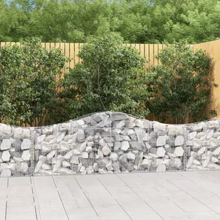 VIDAXL Kosze gabionowe, 9 szt, 200x30x60/80 cm, galwanizowane żelazo - Ogrodzenia - miniaturka - grafika 3