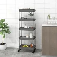Wózki kuchenne - The Living Store Wózek kuchenny 5 półek Szary 42x29x128 cm Żelazo i ABS - miniaturka - grafika 1