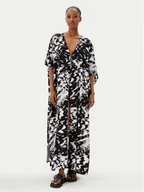 Sukienki - Calvin Klein Swimwear Kimono KW0KW02822 Czarny Relaxed Fit - miniaturka - grafika 1