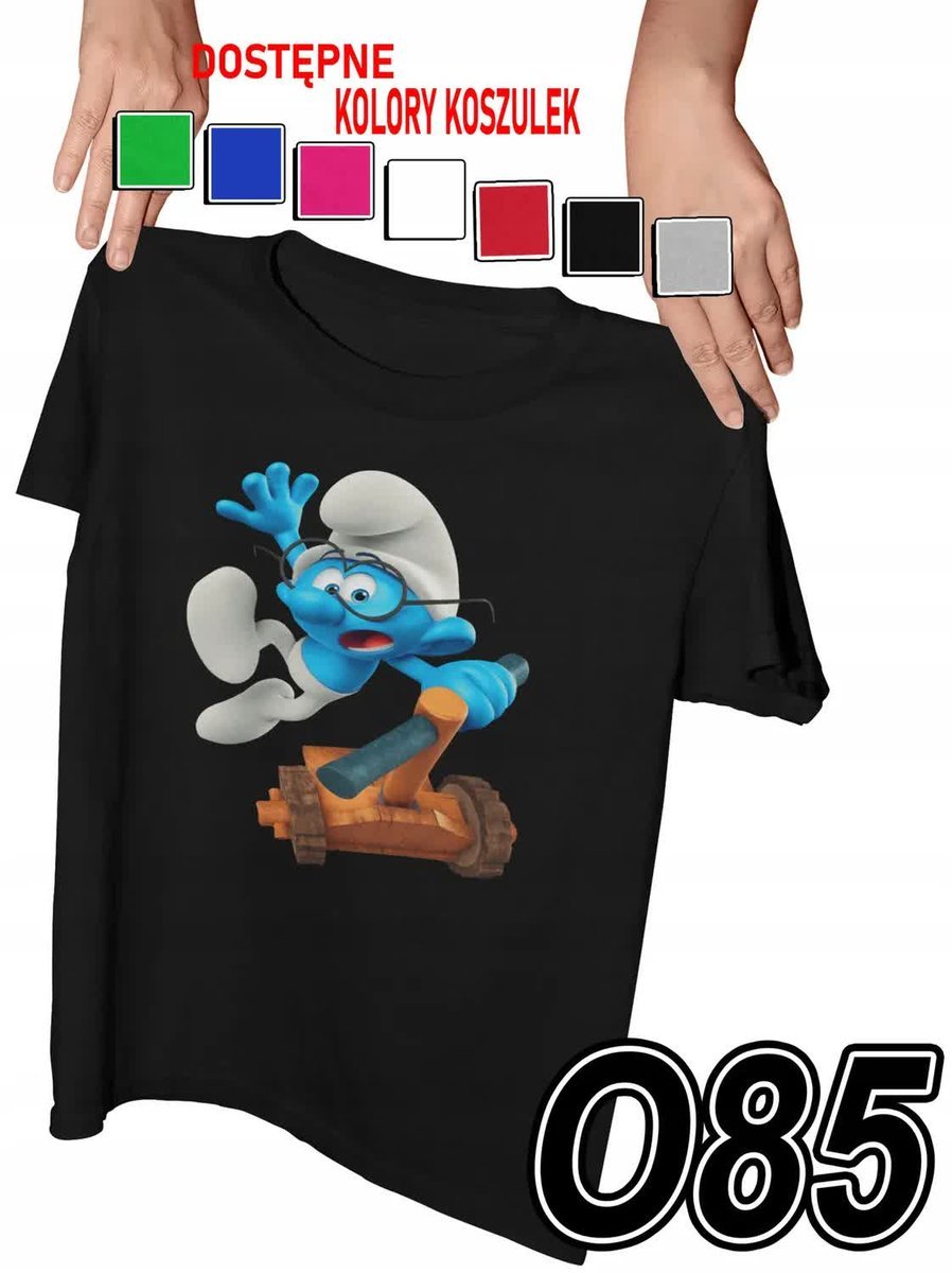 Koszulka Dziecięca Z Nadrukiem Smerfy Ważniak Różne - L 146-152