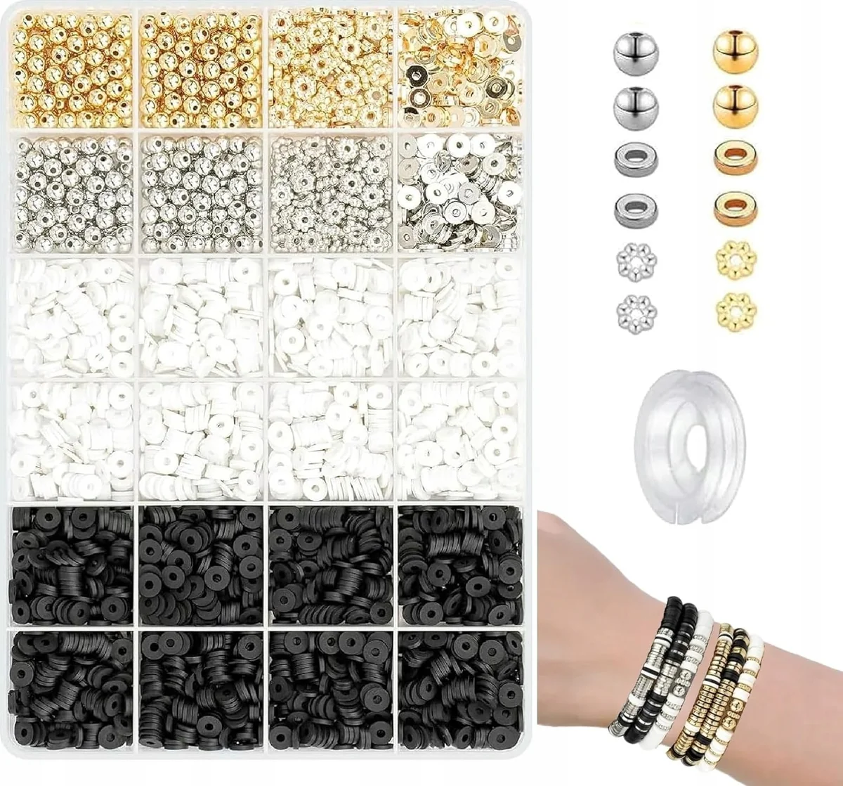 KORALIKI 3000SZT GLINIANE POLIMEROWE DO BIŻUTERII DIY BRANSOLETEK