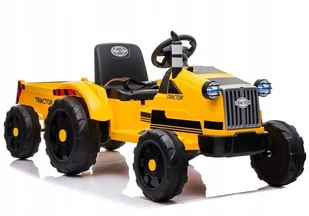 Traktor Na Akumulator z Przyczepą 2 Silniki 12V Pilot Żółty - Pojazdy elektryczne dla dzieci - miniaturka - grafika 1
