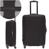 Akcesoria podróżnicze - Pokrowiec na walizkę elastyczny ochraniacz etui na bagaż rozm. M czarne - miniaturka - grafika 1